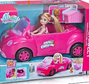 Juguete: Auto Descapotable con Muñeca y Perrito
